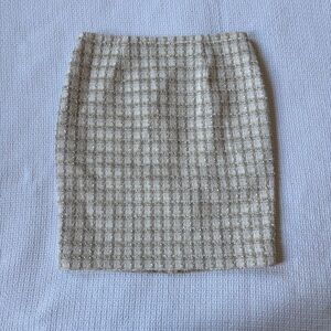 Calvin Klein Tweed Checked Beige Skirt Women’s 6 Petite